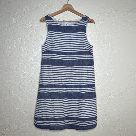 beachlunchlounge Dresses & Skirts - BeachLunchLounge Women's Lounge Stripe Mini Shift Dress Blue Sleeveless Medium